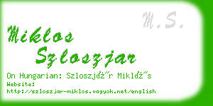 miklos szloszjar business card